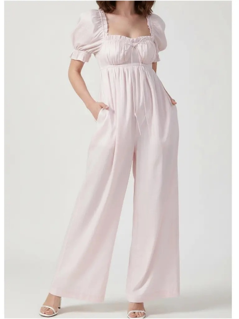 Selkie Seashell Wide Leg Jumpsuit Blush Pink Size S - Picture 3 of 16
